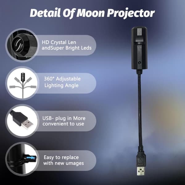 USB-projektionslampe med religiøst tema og tolv mønstre