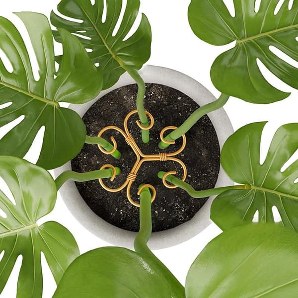 Metallklätterfäste Blomformad Hållklämma Stjälkfäste Green A
