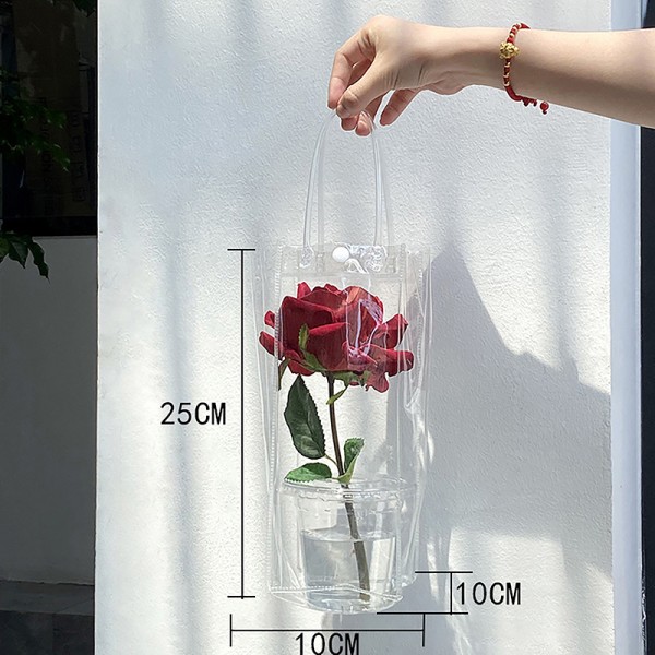 PVC Flower Bag Stall Kukkalaukku Läpinäkyvä Kangaskassi DIY Single