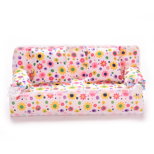 3 Stk/sett Sofa Sofa 2 Puter Til Barbies Barn Dukkehus