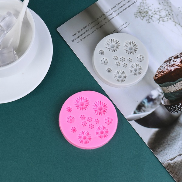 Daisy Molds Blomma Silikon Form Bröllopstårta också Pink