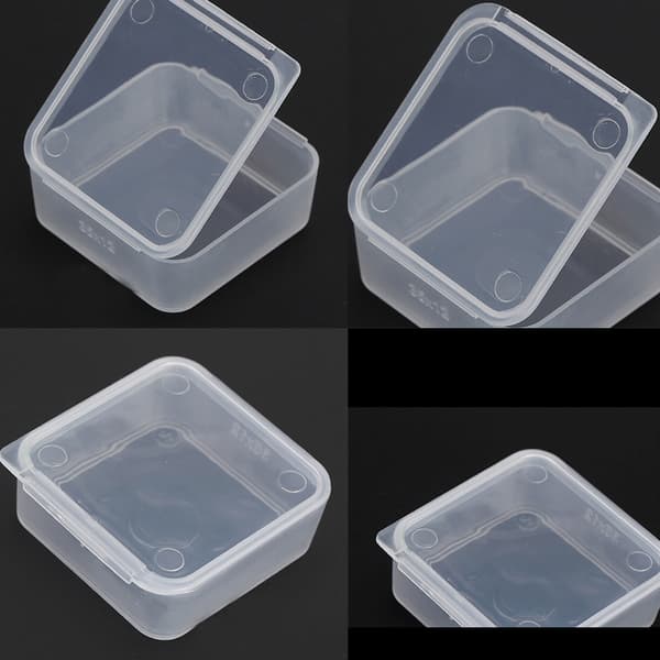 5st Liten genomskinlig plastförvaringslåda klar Square Multipu