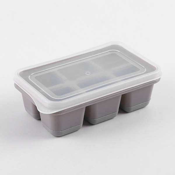 6-grid Ice Ball maker molds av silikon BPA-fri med avtagbar Gray