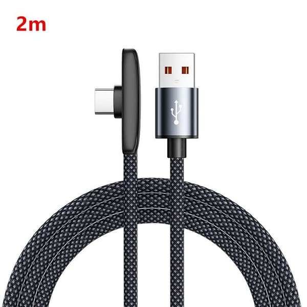 100W USB till Typ C Snabbladdning 90° Armbågsdatakabel PD USB C C