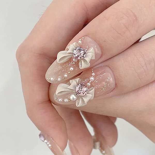 Bowknot Tie Nail Art Diamond Rhinestones Manicure Decor smykker A80