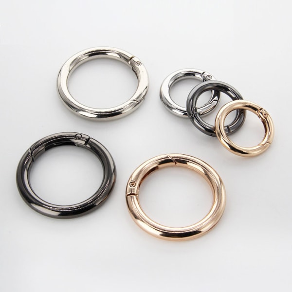 Spring Gate O Ring Åpningsbar nøkkelring nøkkel Skinnveske Håndveske Bel C1