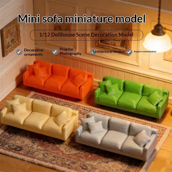 Miniature Simulation Sofa Model Dukkehus Stue Sofa Møbler A4