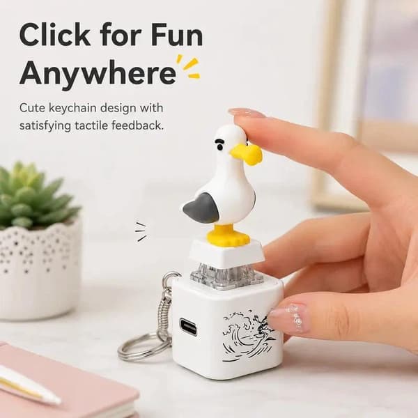 e Måge Tastatur Fidget Legetøj Nøglering Fingerknap Klikker D Rechargeable