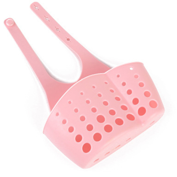 Bärbar hängande avloppspåse för kök Korg Badkar Förvaring Gadget T pink