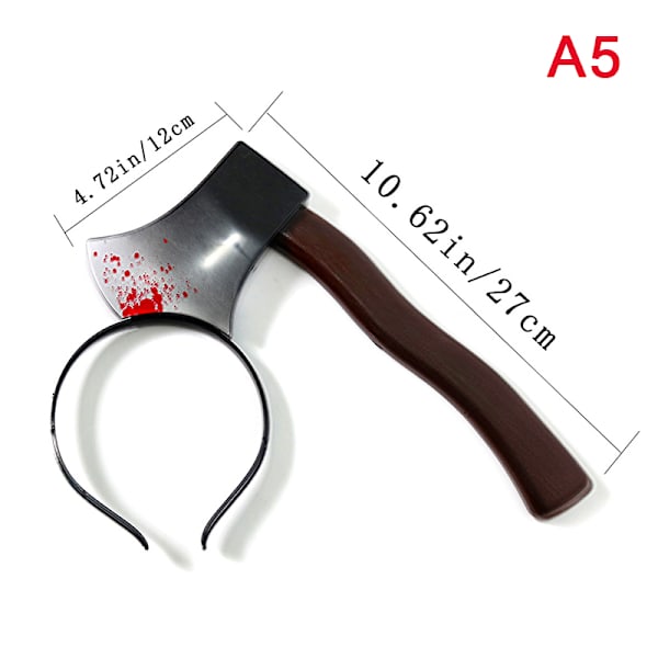 Halloween Hårbåge Skräck Blood Axe Saws Gothic Pannband Prop A5