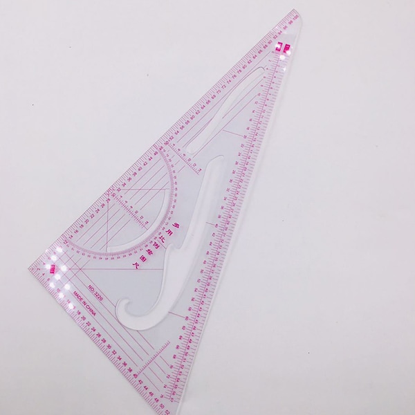 Multifunktions linjal i triangulär skala Mät Plast Dressmaki Triangle Ruler