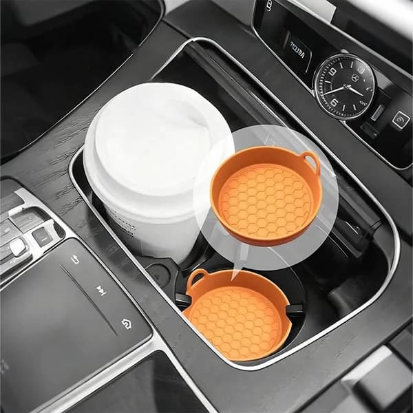 2 Silikon Bilunderlägg - Halkfria Orange