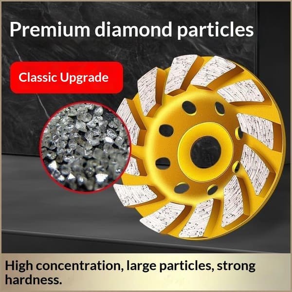 4\" Beton Turbo Diamant Slibekopskive 12 Segmenter Til Ma