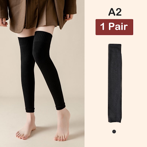 1Par Over Knee Fotlösa benvärmare Vinterstickad Virkad Lon A2