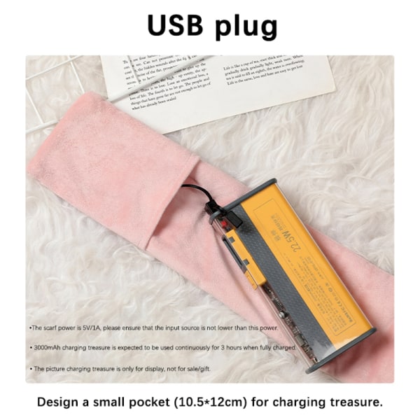 USB varme skjerf temperatur skjerf 3 gir varmekontroll hals W White