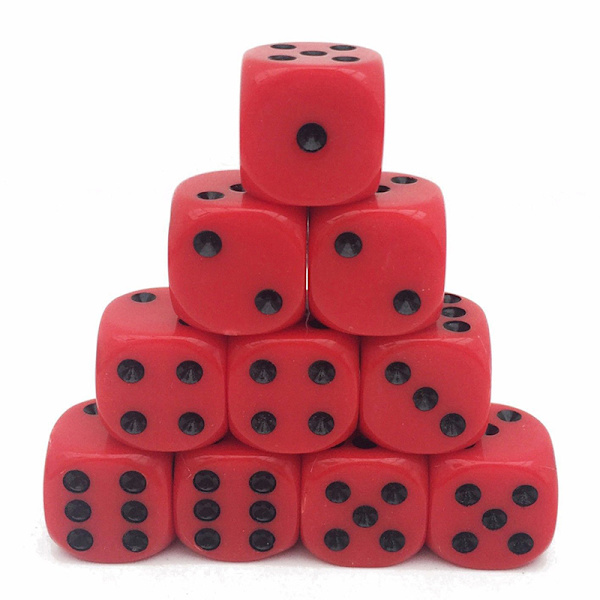 10 kpl akryylinoppaa 16 mm punainen musta pyöreä kulma korkealaatuinen Bou Red