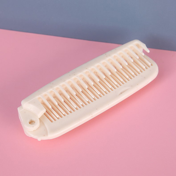 Bärbar resevikbar hårkamborste Massage hårkammare Beige