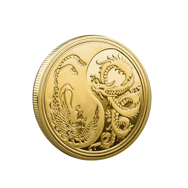 Kultaiset hopeiset lohikäärmekolikot Lucky Phoenix -muisto Gold Co Gold