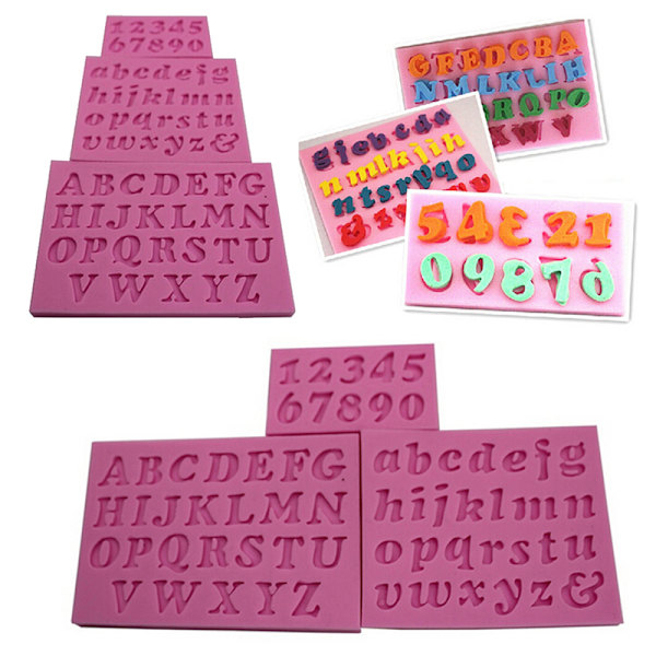 3 kpl Uusi Mini Letter&Number Silikoni Käsintehty Fondant Cake Joulukuu