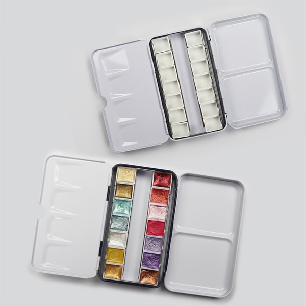 Färgglada akvarellfärger Plåtar Box Palett Målning Förvaring Pa C