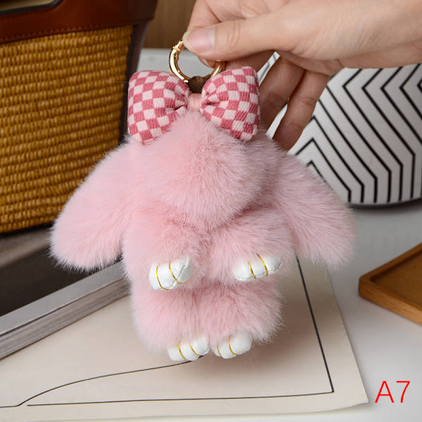 Mini Hair Bow Riipuslaukkuhihna Auton avaimenperä ja Bunny Couple P A7