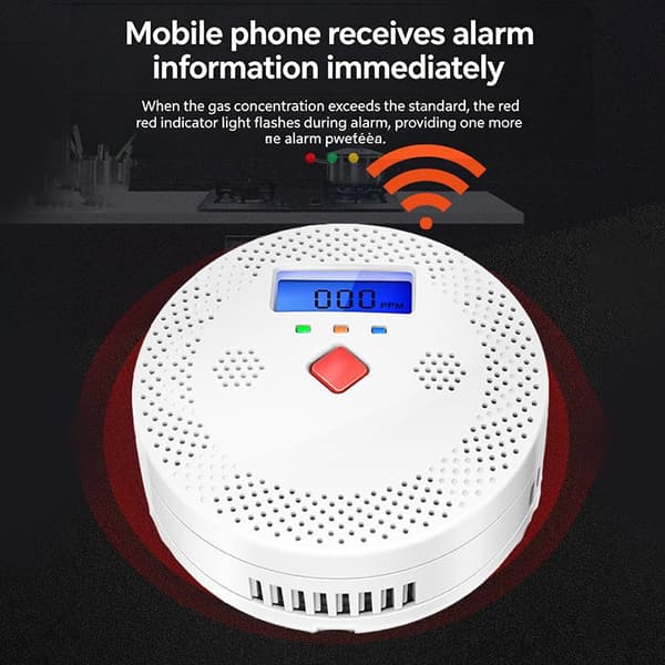 WiFi Smart Kolmonoxiddetektor Larm 85dB Ljudvarning LC