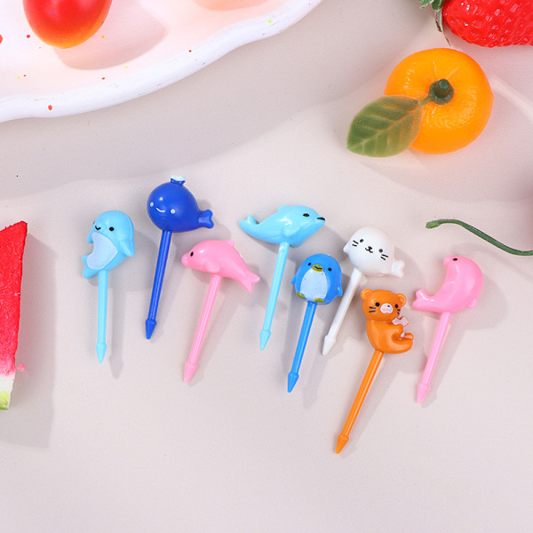 8 kpl Sarjakuva Kid Cake Hedelmä Hammastikku Bento Lounastarvikkeet P
