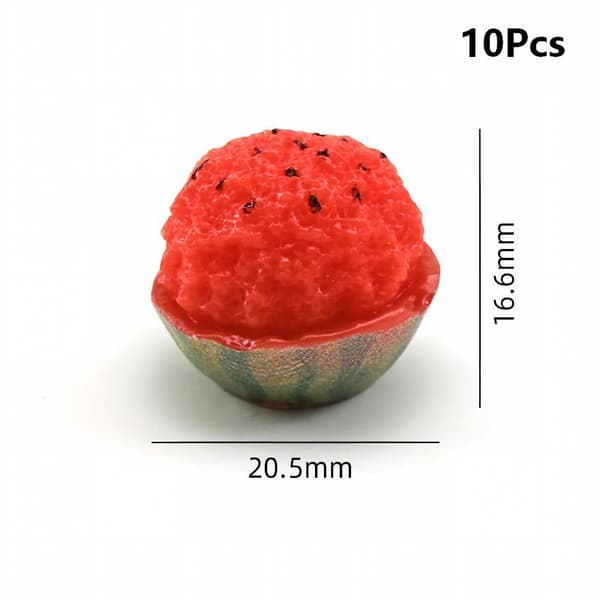 10 stk. harpikssimulering Mini vannmelonfruktanheng for DIY-håndverk A2