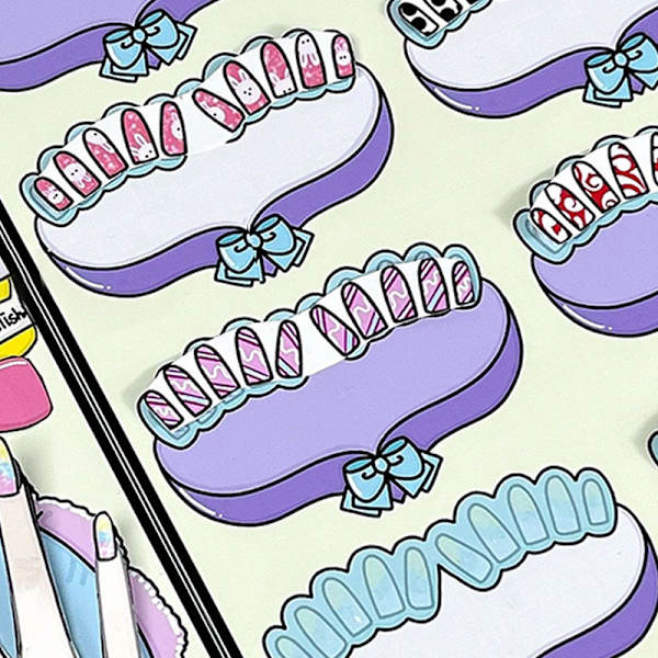 Sarjakuva Parturi Nail Shop Hiljainen kirjalelu tytöille Käsintehty tee-se-itse A1