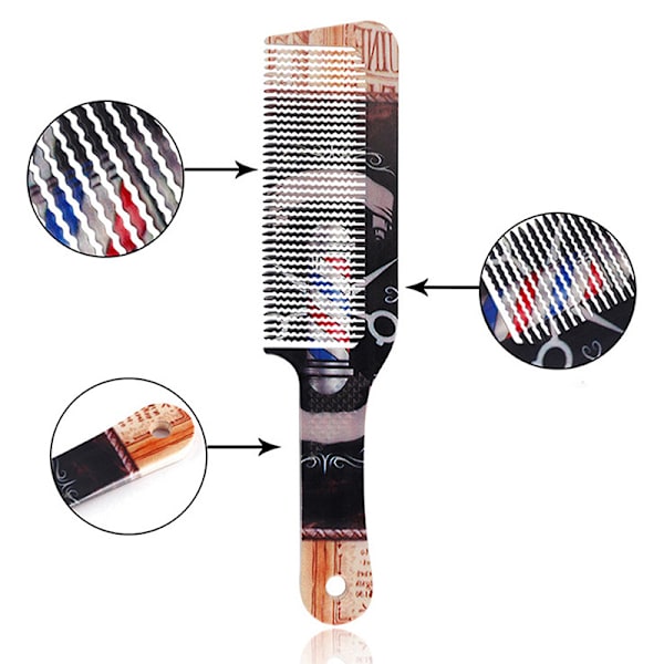 Retro Print Men Styling Tool Flat Top Kam Hår ting Flatt hår 2