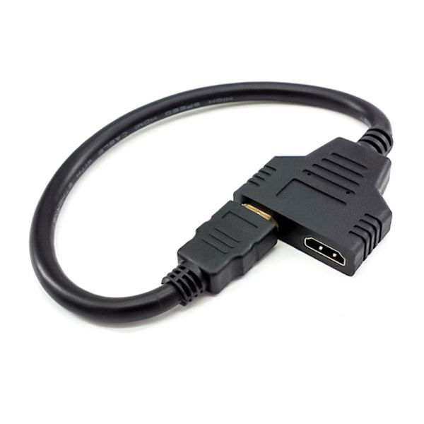 HDMI splitterkabel hane 1080P till dubbel HDMI hona 1 till 2-vägs