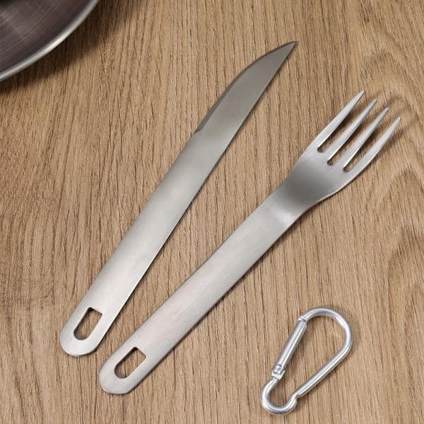 3 st/set 304 bestick i rostfritt stål gaffelsked med karbinhake