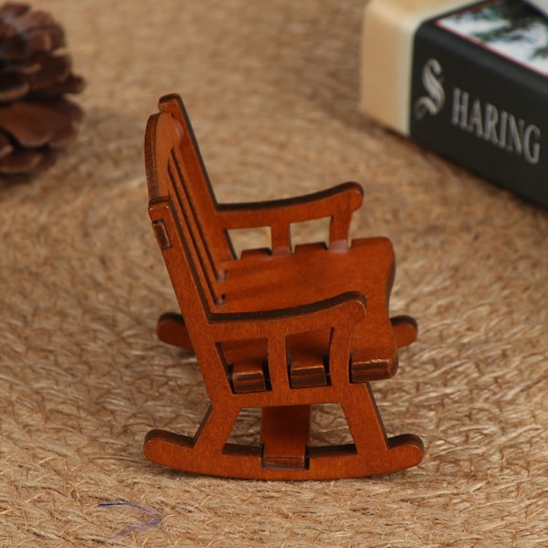 1/12 trä mini dockskåp gungstol modell leksak DIY miniatyr