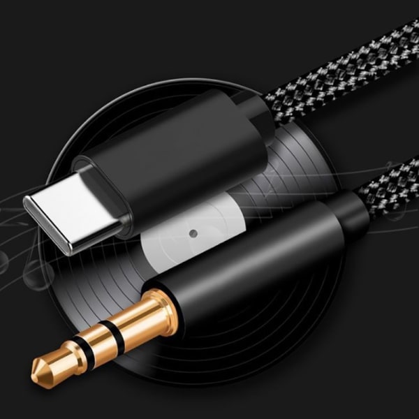 Aux o Kabel Type-C USB-C til 3,5 mm jack for mobiltelefontilbehør Silver