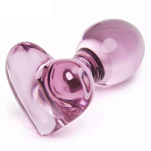 Glas Butt Plug - Hjerte Røv Anal Plug - Vandtæt Kvinder Mænd Se C