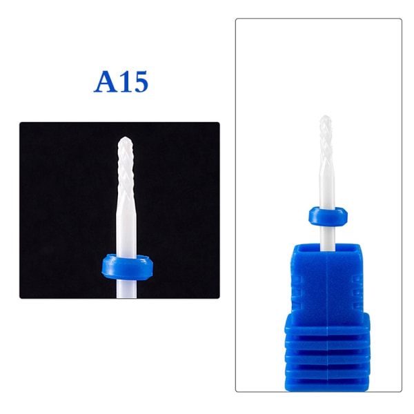 1 STK Keramisk Tungsten Nail Drill Bits Fil for elektrisk manikyr A15