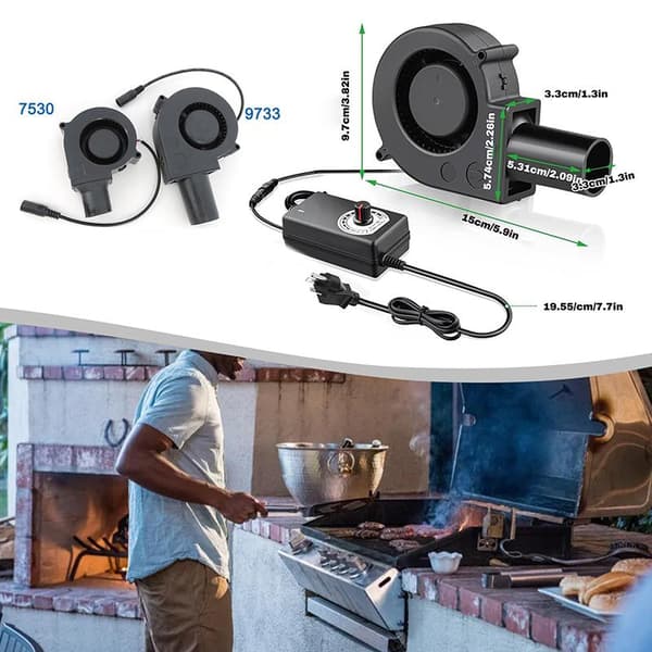 Justerbar fläkt för grillvärmare, fläkt för matlagning C