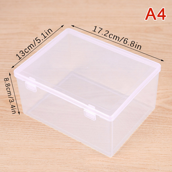 INS Transparent Plastic Opbevaringsboks Fotokort Holder Skrivebord Stor A3
