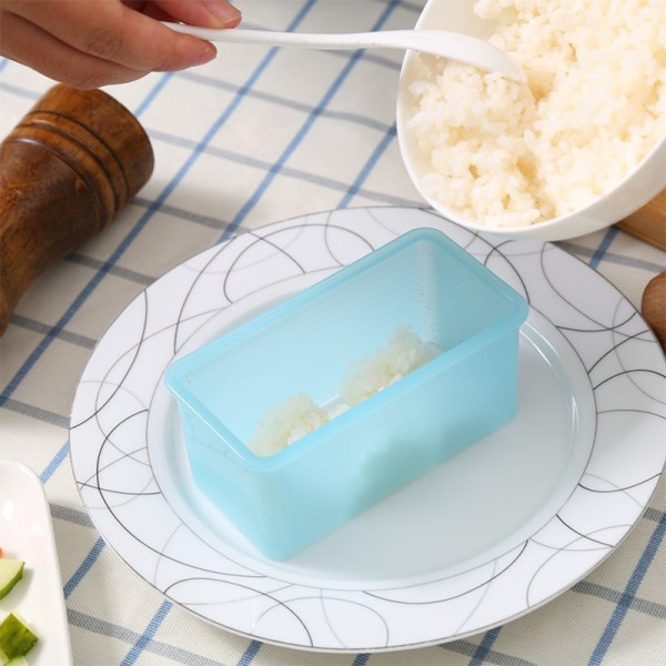 No Stick Musubi Maker Press med lille rispadle Blue