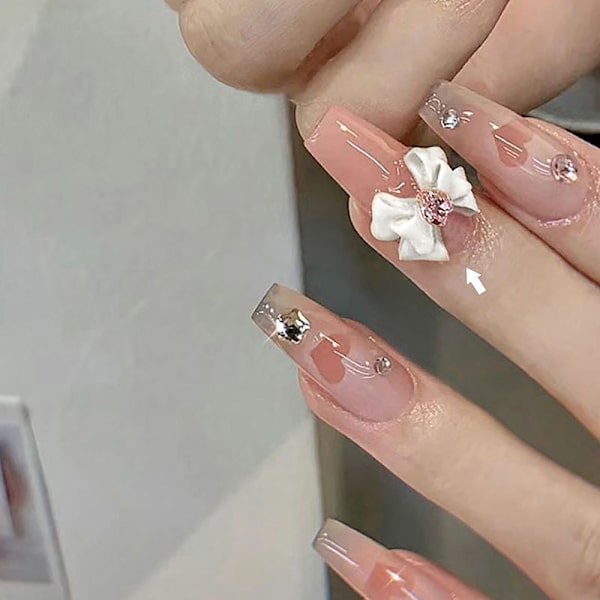 Nail Supplies Nail Charms 10st Dragon Heart Bow Nail Charms Re A233