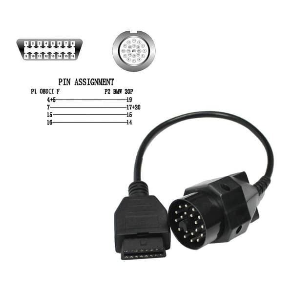 20pin II-adapter 20 PIN til 2 16 PIN hunnkontakt E36 E39 X5 20pin