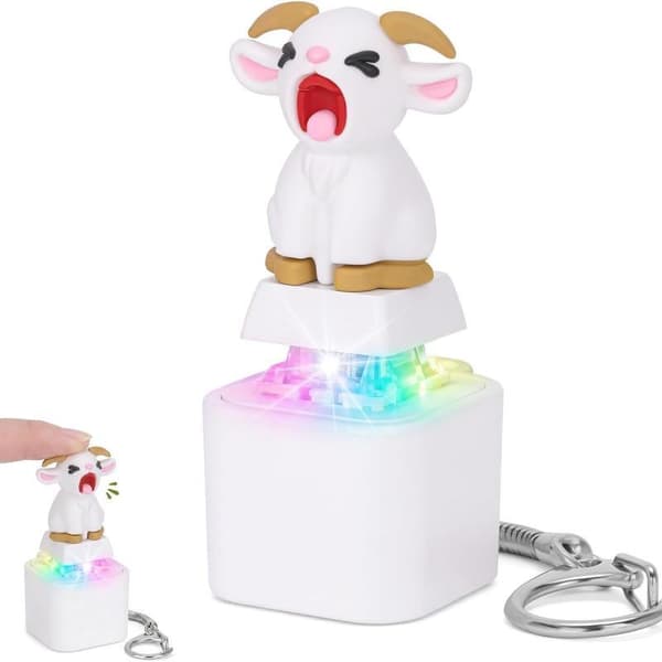 Kreativt Får Lyd Lys Nøglering Trykbar Fidget Legetøj Nøglering A2