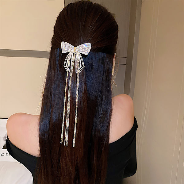 Muodikkaat, herkät rusettitupsuiset hiusklipsit naisille Sparkly Rhines A2