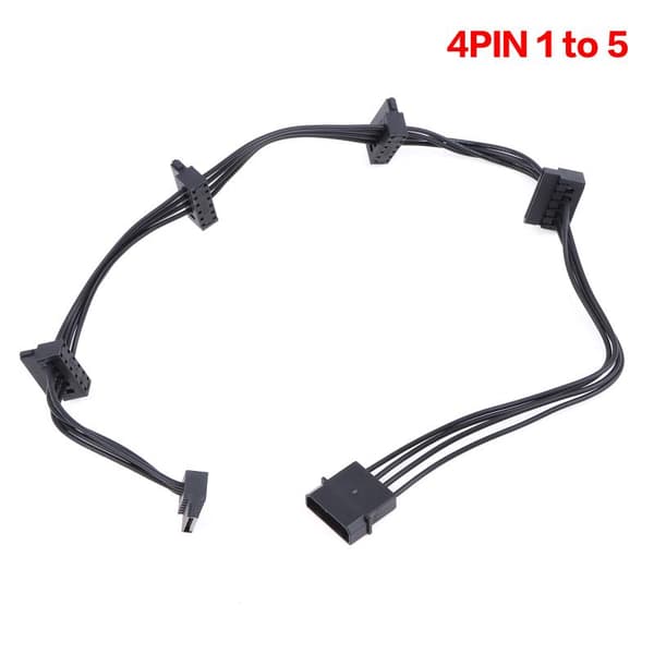 15Pin SATA/4PIN Strømforsyning Splitterkabel Harddisk 1 Til 5 E 4PIN 1 to 5
