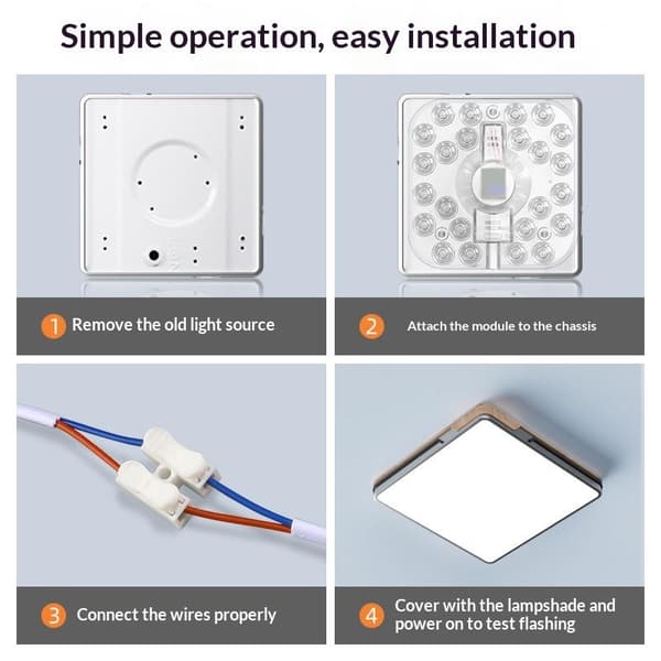 1 st hög ljusstyrka ringpanel fyrkantig LED-modulkälla tak A4