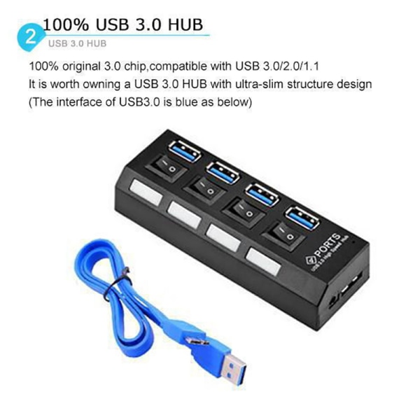 USB Splitter Power 4/7 Port Multiple USB3.0 USB Splitt A1