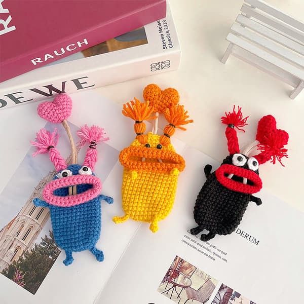 Creative e Cartoon Car Key Pack Pølse Mund Strikke Uld Bil A5