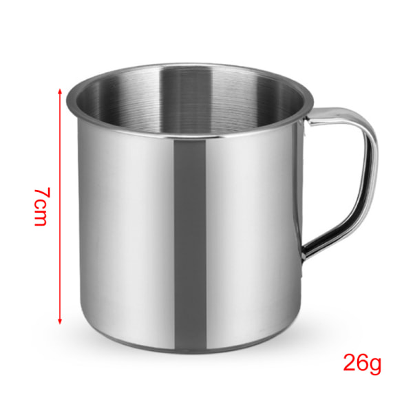 6st Utomhuscamping Vandring Temugg kopp rostfritt stål kaffe 3pcs