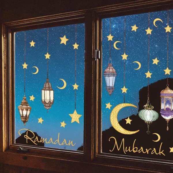 Eid-ikkunatarrat Ramadan-koriste Eid Mubarak -sisustus kotiin A6