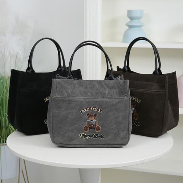 e Small Bear Printed Versatile Tote Bag Pendlare Kontorsarbetare A2